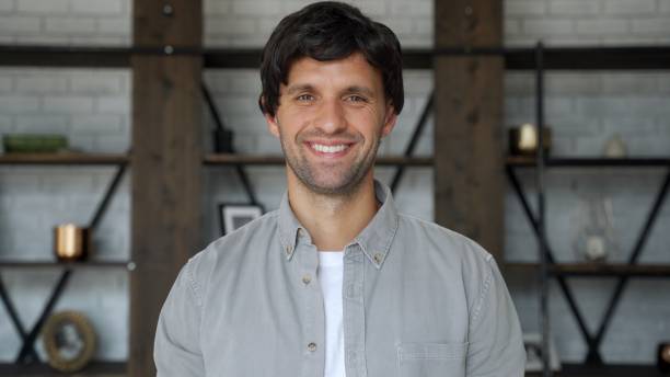 Portrait of male entrepreneur in a modern shared workplace.