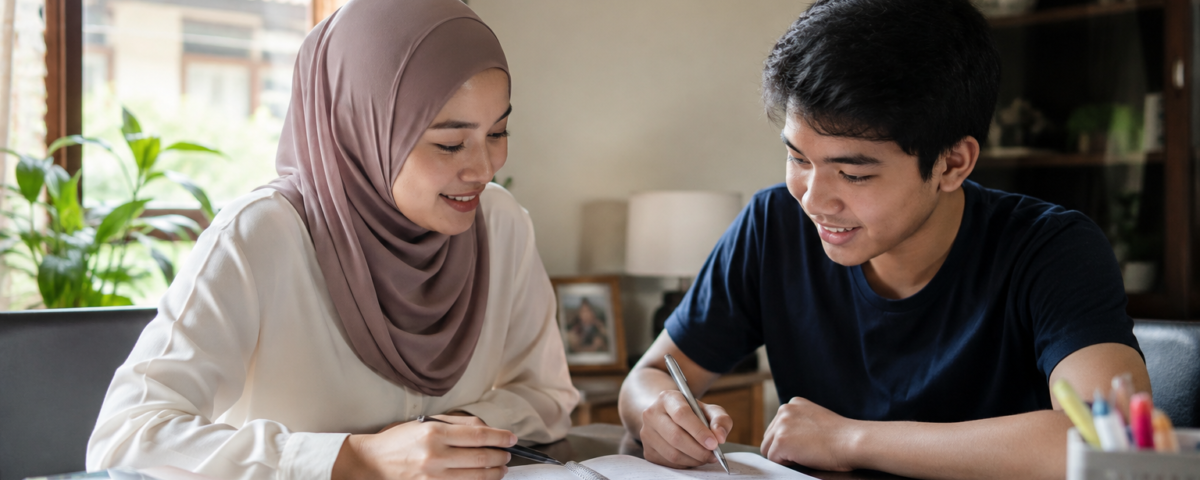 Best home tuition in Klang Malaysia - private tutor teaching a student at home